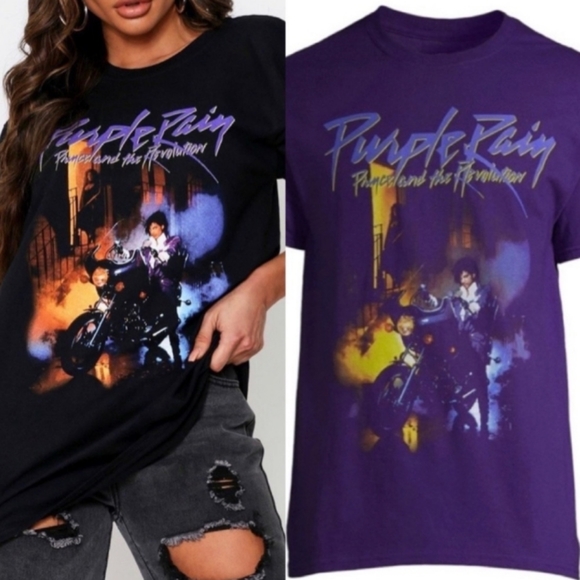 Prince Tops - PRINCE AND THE REVOLUTION PURPLE RAIN T-SHIRT SIZE M